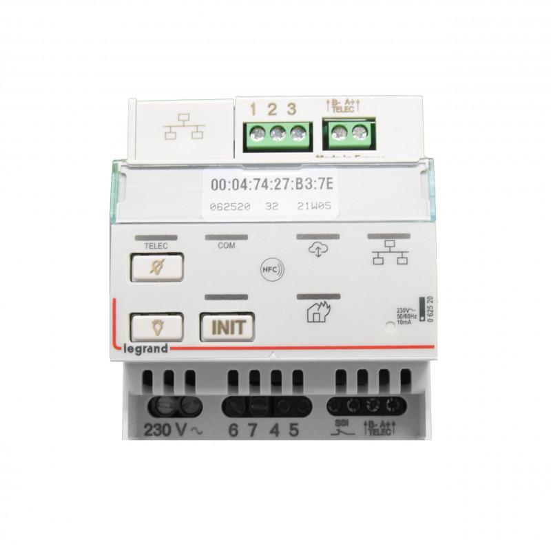 Télécommande modulaire multifonctions connectée IP pour BAES et alarme  incendie - Legrand - 062520