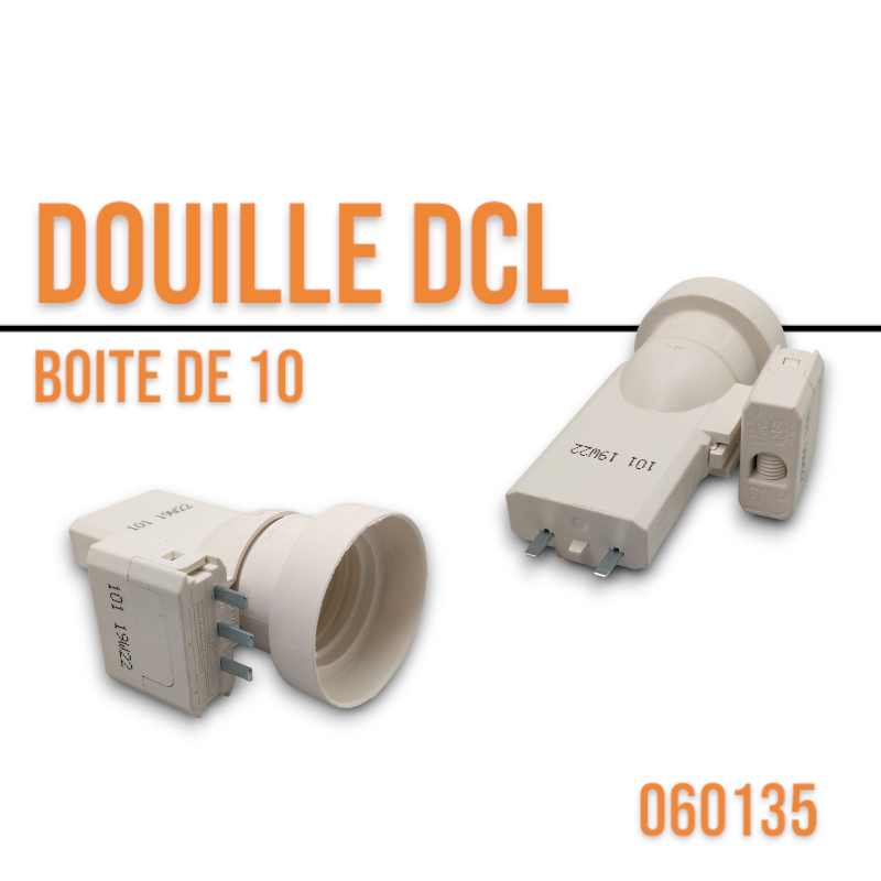 Douille DCL compacte E27 livrée avec fiche référence 060134 - Legrand -  060135
