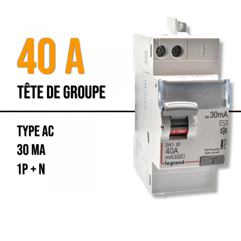 Interrupteur Différentiel 40A Type AC 30mA