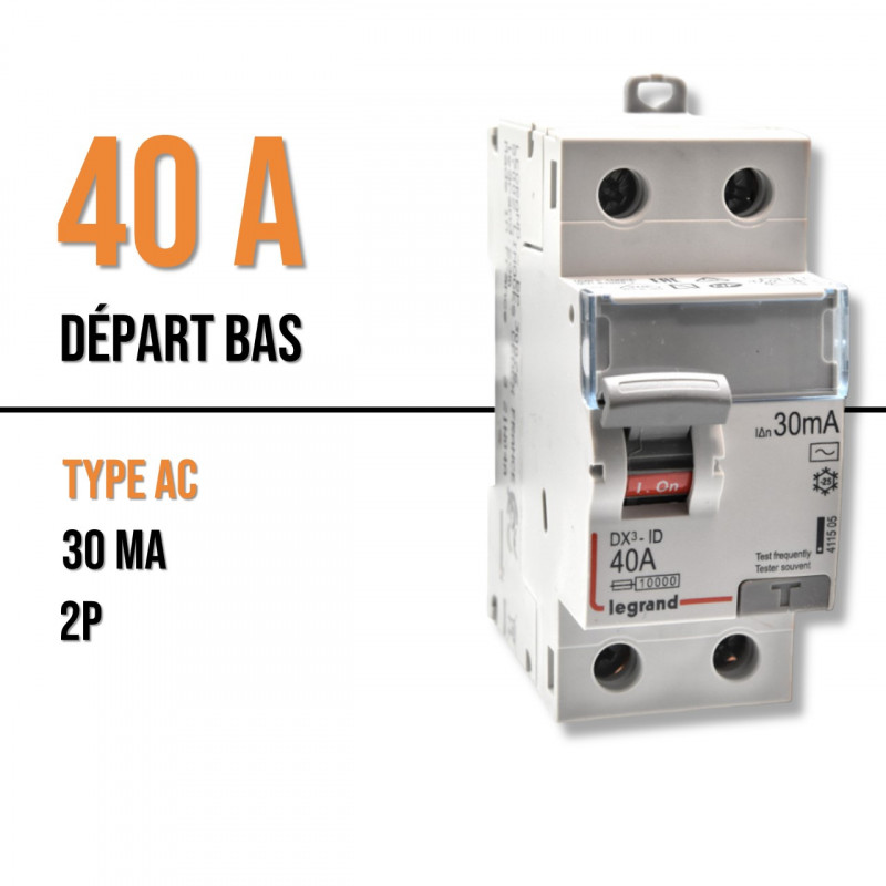 Interrupteur Différentiel 40A Type AC 30mA