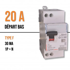 disjoncteur différentiel 1P+N C 20 A ampères 30ma Type F legrand 410754  neuf