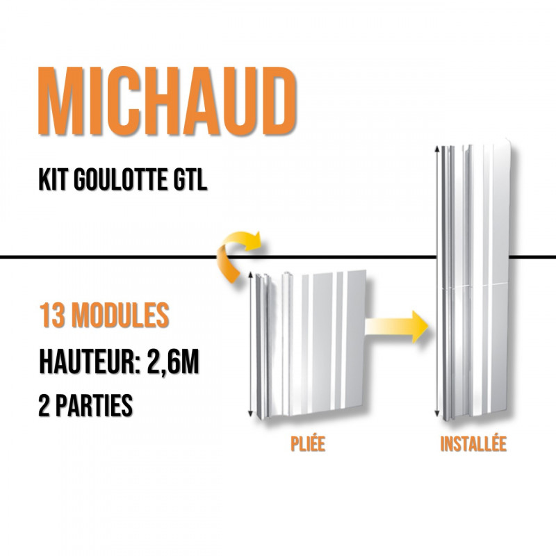 Pack goulotte GTL 13 modules pliante - Michaud - Q370