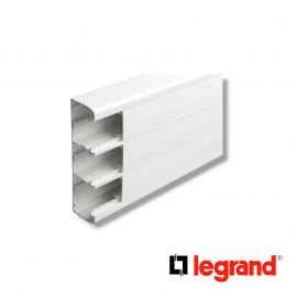 Goulotte 3 compartiments à clippage direct 50x180mm Mosaic longueur 2m - blanc - Legrand - 075606