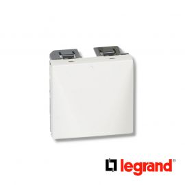 Sortie de câbles Mosaic avec serre-câbles - blanc - 2 modules - Legrand - 077550