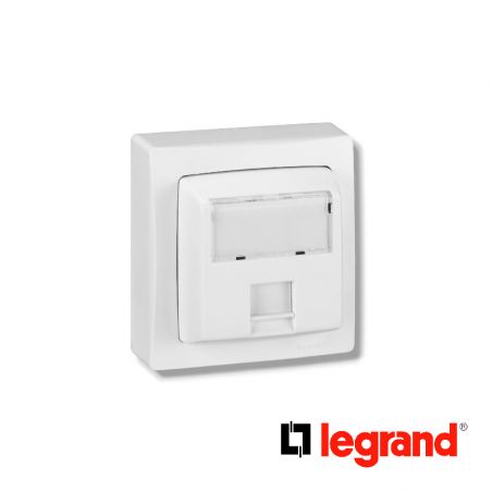 Prise RJ45 catégorie5e FTP 9 contacts Appareillage saillie complet - blanc - Legrand - 086061