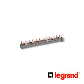 Peigne d'alimentation HX³ - 2P / 3 phases - bornes à vis -L. 1 rangée -6 modules - Legrand - 404940