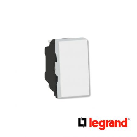 Poussoir à voyant 6A 250V~ Mosaic 1 module - blanc - Legrand - 077033