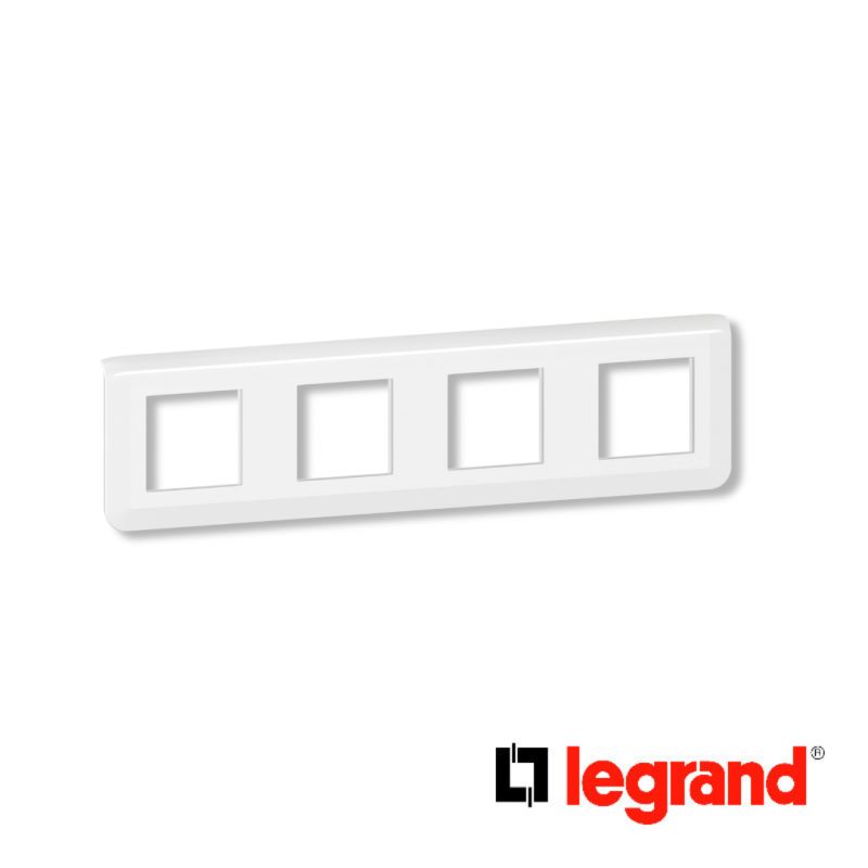 Plaque Mosaic 4x2 modules horizontal - blanc - Legrand - 078808