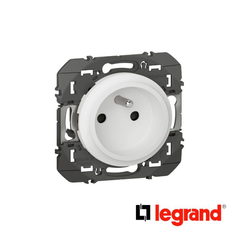 Prise de courant easyréno 2P+T faible profondeur dooxie 16A finition blanc - Legrand - 600328