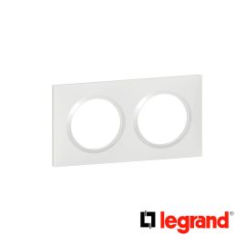 Plaque carrée dooxie 2 postes finition blanc - Legrand - 600802