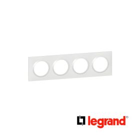 Plaque carrée dooxie 4 postes finition blanc - Legrand - 600804