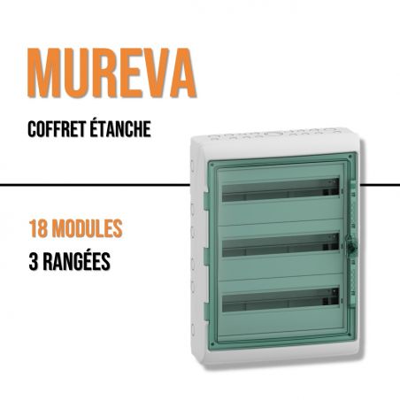 Mureva coffret pour appareillage modulaire 448x610mm 3 rangées x 18 Modules - Schneider - 13967M