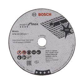 Disque à tronçonner Expert for Inox A 60 R INOX BF- 76 mm- 1 mm- 10 mm- Pack de 5- Pour meuleuses an - Bosch - 2608601520