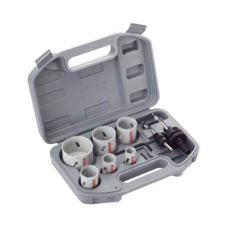 Scies-trépans bimétal HSS coffret de 9 pièces pour électricien 20- 25- 35- 40- 51- 68 mm - Bosch - 2608580868