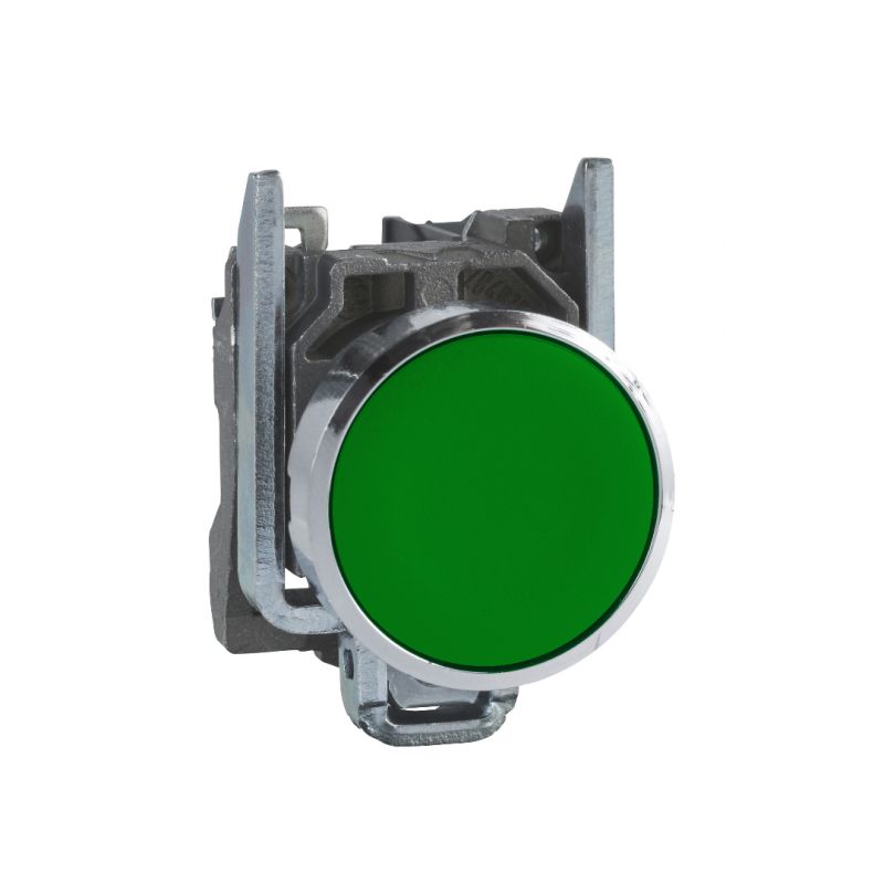 Harmony XB4 - bouton poussoir à impulsion - Ø22 - vert - 1F - vis étrier - Schneider - XB4BA31