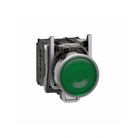 Harmony XB4 - poussoir lumineux LED - 1F+1O - vert - Ø22 - 24VACDC - Schneider - XB4BW33B5