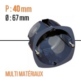 Boite d'encastrement multi-materiaux Air'métic d67 p40 - Eur Ohm - 52011