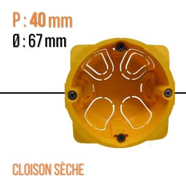 Boîte monoposte Batibox pour cloisons sèches 1 poste ou 2 modules profondeur 40 - Legrand - 080041