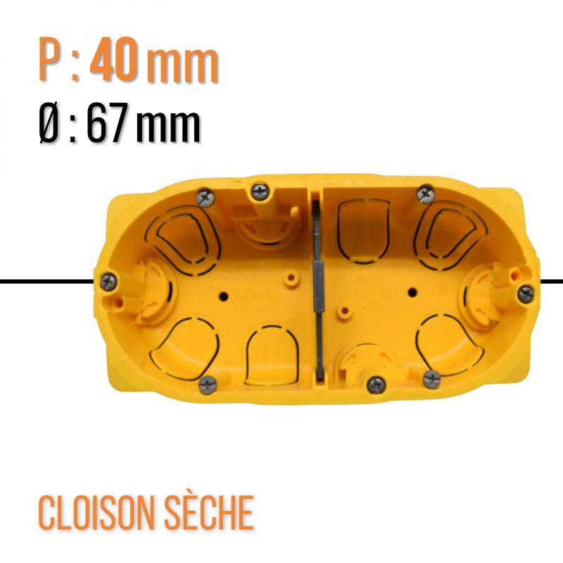 Boîte 2 postes ou 4 à 5 modules Batibox pour cloisons sèches - profondeur 40mm - Legrand - 080042