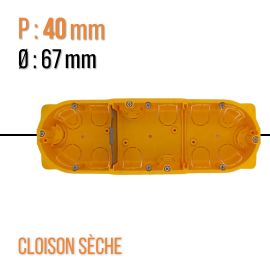 Boîte 3 postes ou 6 à 8 modules Batibox pour cloisons sèches - profondeur 40mm - Legrand - 080043