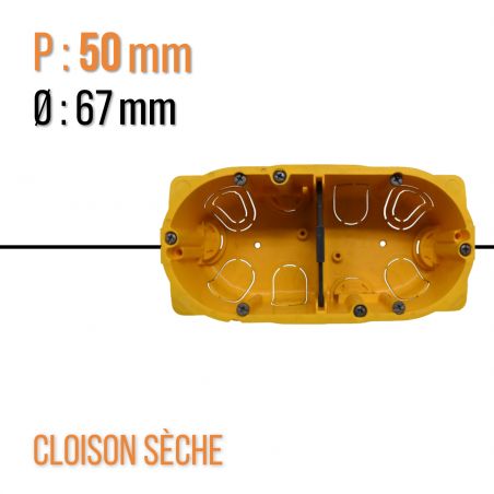 Boîte 2 postes ou 4 à 5 modules Batibox pour cloisons sèches - profondeur 50mm - Legrand - 080052