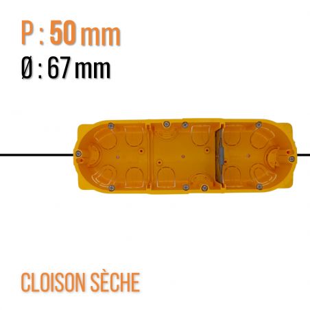 Boîte 3 postes ou 6 à 8 modules Batibox pour cloisons sèches - profondeur 50mm - Legrand - 080053