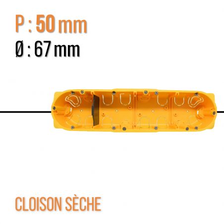 Boîte multiposte Batibox cloisons sèches 4 postes 8 à 10 modules -profondeur 50 - Legrand - 080054