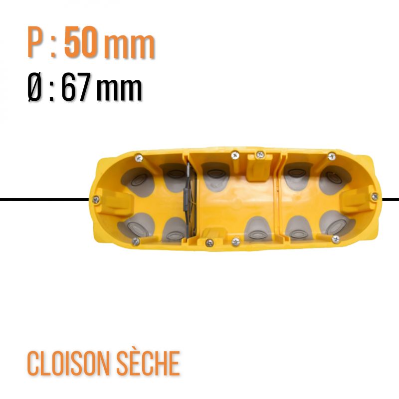 Boîte multipostes Ecobatibox 3 postes ou 6 à 8 modules - profondeur 50mm - Legrand - 080033