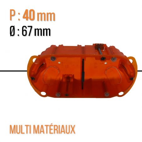 Boîte multimatériaux Batibox 2 postes 4 à 5 modules vertical/horizontal - 40mm - Legrand - 080102