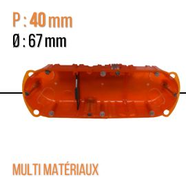 Boîte multimatériaux Batibox 3 postes 6 à 8 modules vertical/horizontal - 40mm - Legrand - 080103