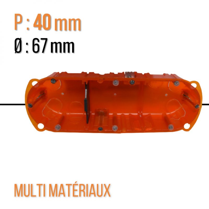 Boîte multimatériaux Batibox 3 postes 6 à 8 modules vertical/horizontal - 40mm - Legrand - 080103