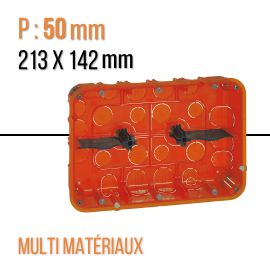 Boîte multimatériaux Batibox 2x3 postes ou 2x6 à 8 modules - profondeur 50mm - Legrand - 080126