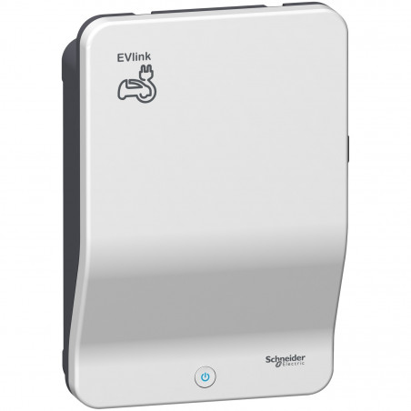 Borne de recharge EVlink Wallbox - IP54 - 1 prise T2S - 7kW - Clé IEC vue de face